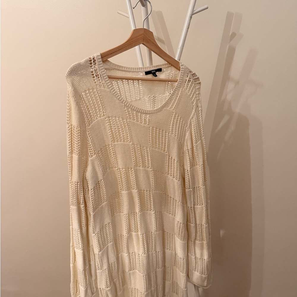 Vans Cream Open-Knit Sweater Top
